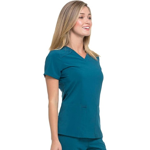 Dickies EDS Essentials Scrub Top V-Neck Women FourWay Stretch Moisture Wicking S - Picture 5 of 5